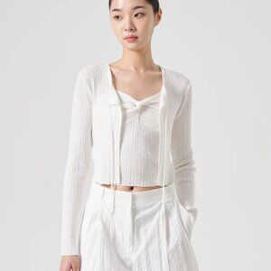 8 Seconds Strap round neck cardigan ivory size S (Korean Brand)